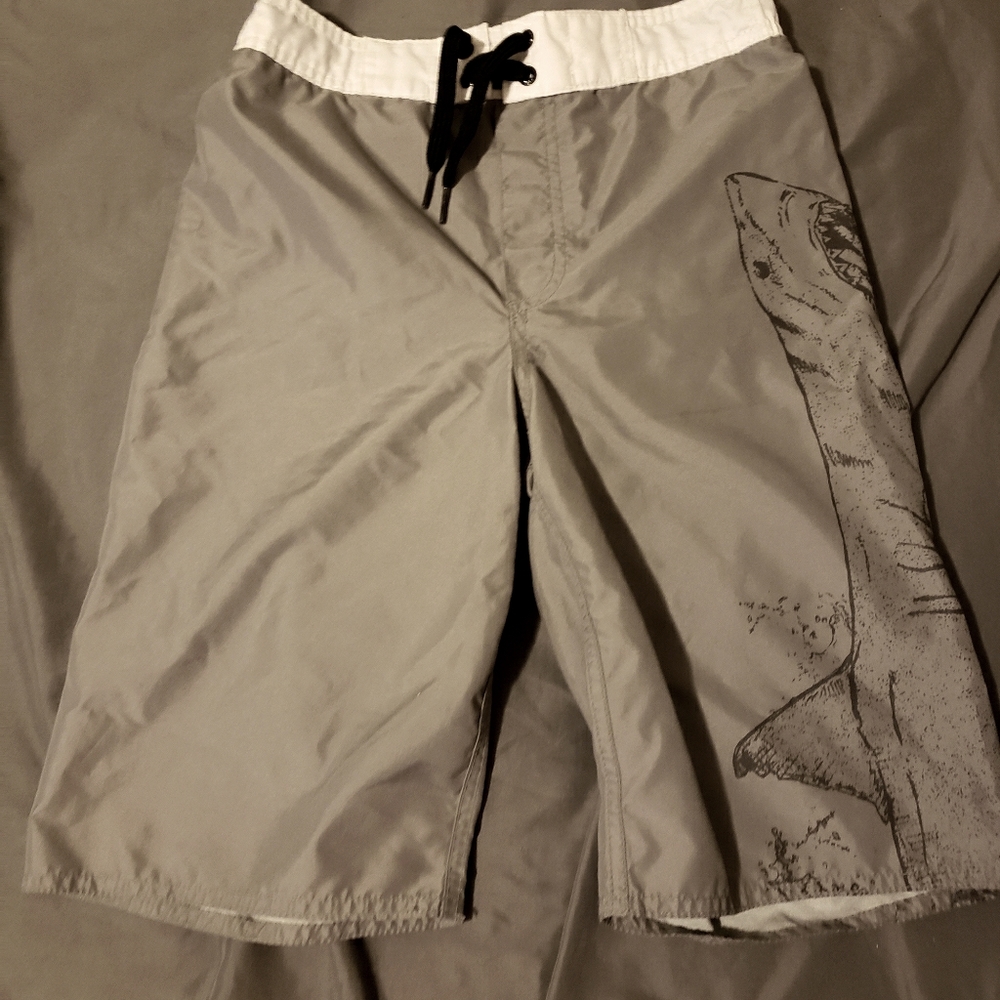 Youth shark swim trunks